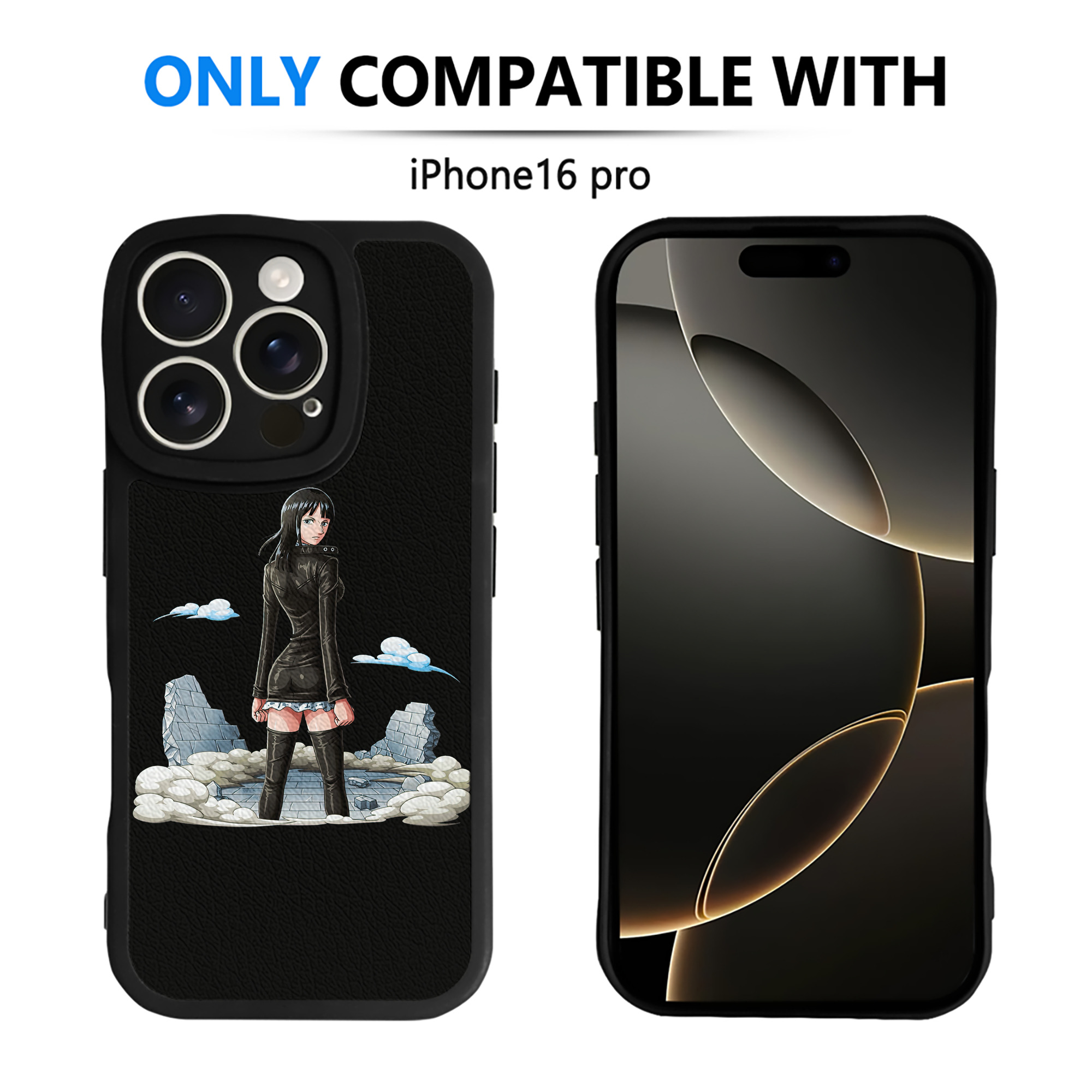 （画像用） ワンピース ニコ・ロビン ONE PIECE Nico Robin 【iPhone 16シリーズ対応】シリコンスマホケース（レザー調） 材質：シリコン